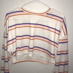 Sherbert striped baggy croptop